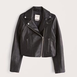 NWOT Abercrombie & Fitch Vegan Leather Moto Jacket Sz Small